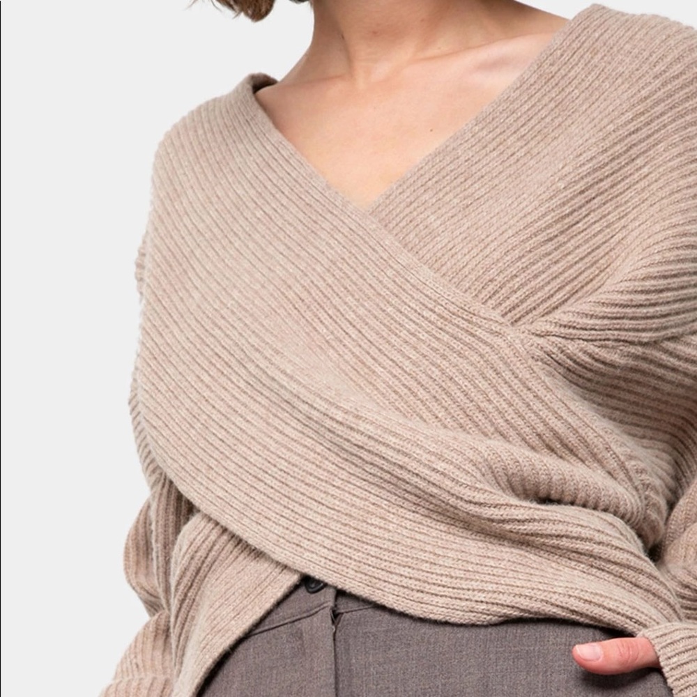 NWOT Frankie Shop ribbed criss cross sweater